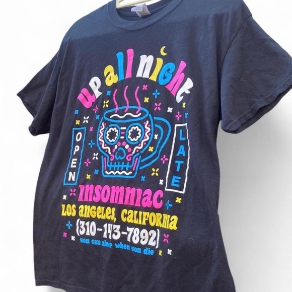 Vintage Insomniac "Up All Night" Neon Graphic T-Shirt - Picture 5 of 6